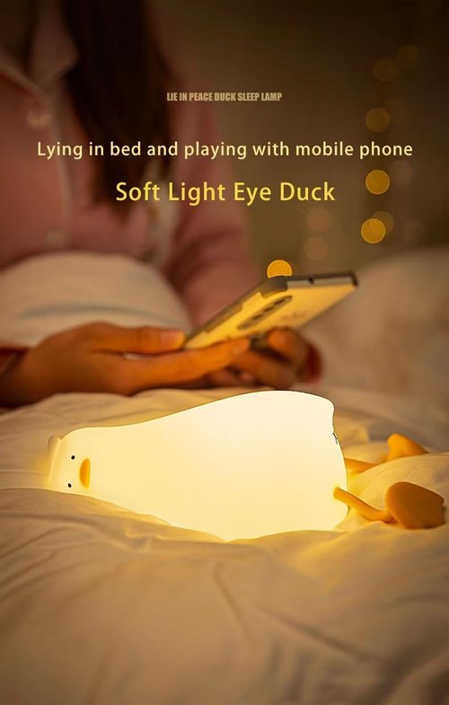 Lying Flat Duck Type Children's Night Light - Cute, Rechargeable, Bedroom/Baby Night Light & Gift