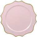 Omuriko Set of 12 Pink Chargers for Dinner Plates, 13 Inch Scalloped Plastic Decorative Table Charge Service Plates for Wedding, Holiday, Thanksgivng, Christmas
