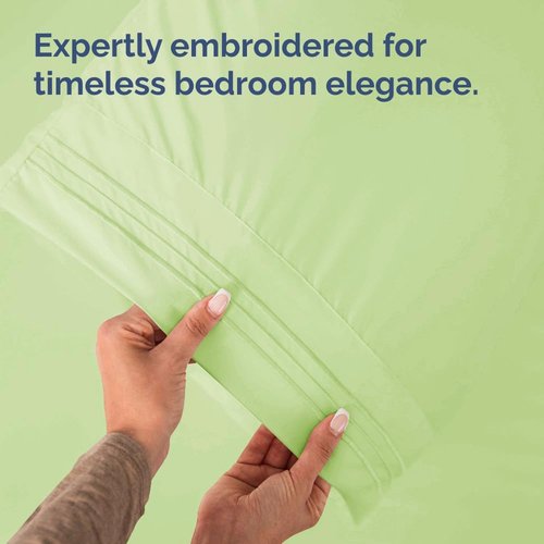 King Pillow Cases by [Brand Name] - Ultra Soft Hotel Quality Covers | Comfy & Wrinkle-Free - Light Sage Green - Set of 2