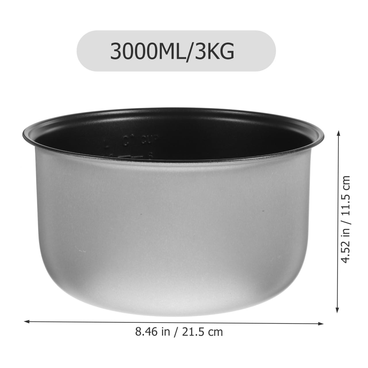 Housoutil Rice Cooker Inner Pot Replacement Non-Stick Electric Cooker Pot 8.26X8.26X4.52In Cooking for Soup and Rice Kitchen Accessories