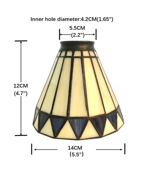 NADUOXRK Tiffany Style Stained Glass Lampshade, Replacement Lamp Shades with Fan Light, Wall Lamp and Chandeliers, 5.5-Inches Dia