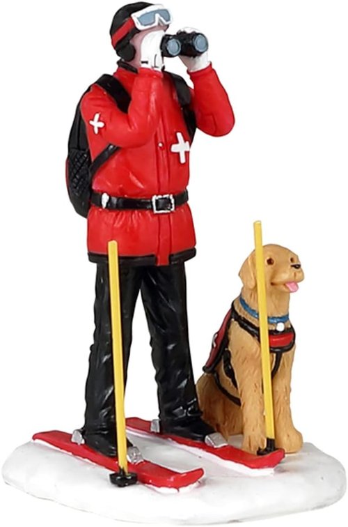 Lemax Ski Patrol Figurine - Christmas Decor - Red & White Ski Team | Holiday Collectible