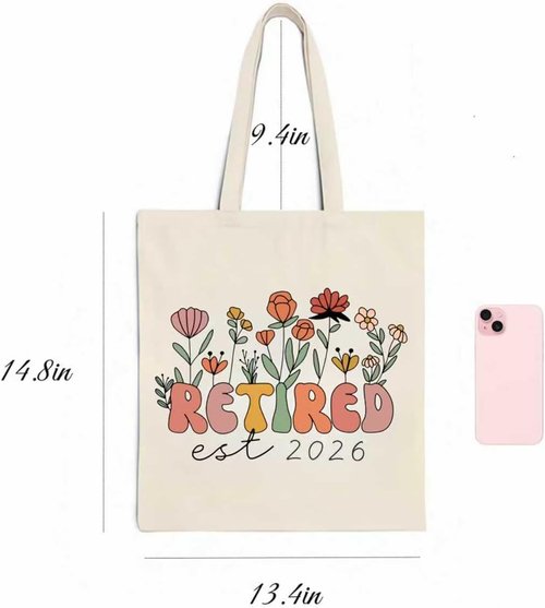 Maciebelle Retirement Gift for Woman 2026, Cool Retirement Gifts for Women, Canvas Tote Bag Best Gifts