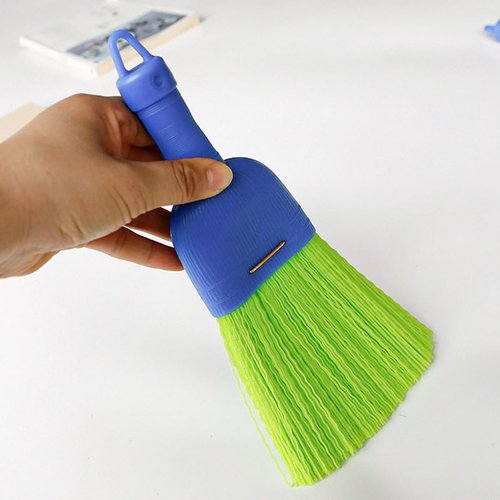 Bodundirect Poly Fiber Mini Broom Whisk Handheld Brush Head with Hang Hole for Outdoor Car Porch Debris Dust Dirt Driveways Sidewalks (1)