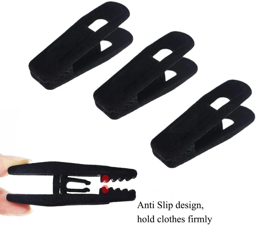TOFIIGREM Black Velvet Hangers - 40 PCS Clips for Pants, Skirts & Suits | Durable & Non-Slip Design
