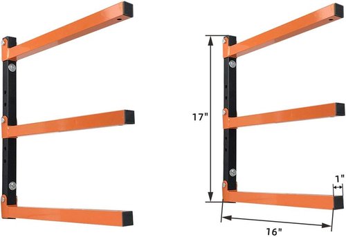 Homydom Garage Shelving - Heavy-Duty Wood Rack for Lumber Storage | 3-Level, 4-Pack, Wall-Mounted