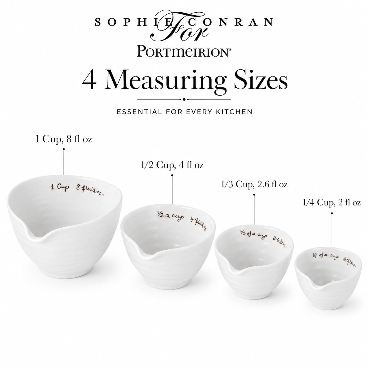 Portmeirion Sophie Conran White Measuring Cups,Set of 4