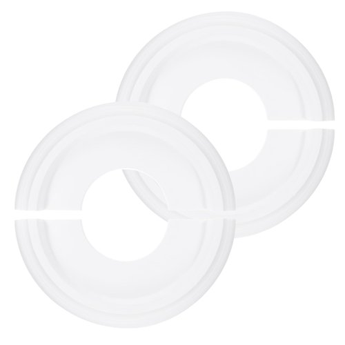 PATIKIL Ceiling Medallion, 2 Pcs 10" OD x 4" ID PU Decorative Ceiling Light Medallion Chandelier Medallion Split Ceiling Light Cover Plate for Ceiling Light Fixtures Fans, White