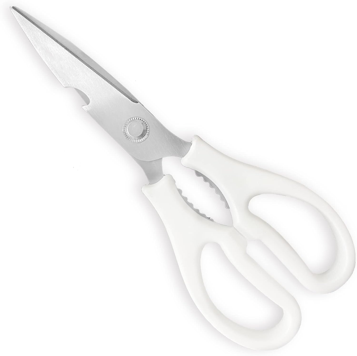 Skiennix Kitchen Shears - Multi-Function Heavy Duty Stainless Steel Utility Scissors | Dishwasher Safe, White