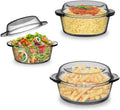 Ums Glass Casserole Set - 6-Piece Borosilicate Bakeware with Lids | Oven & Microwave Safe
