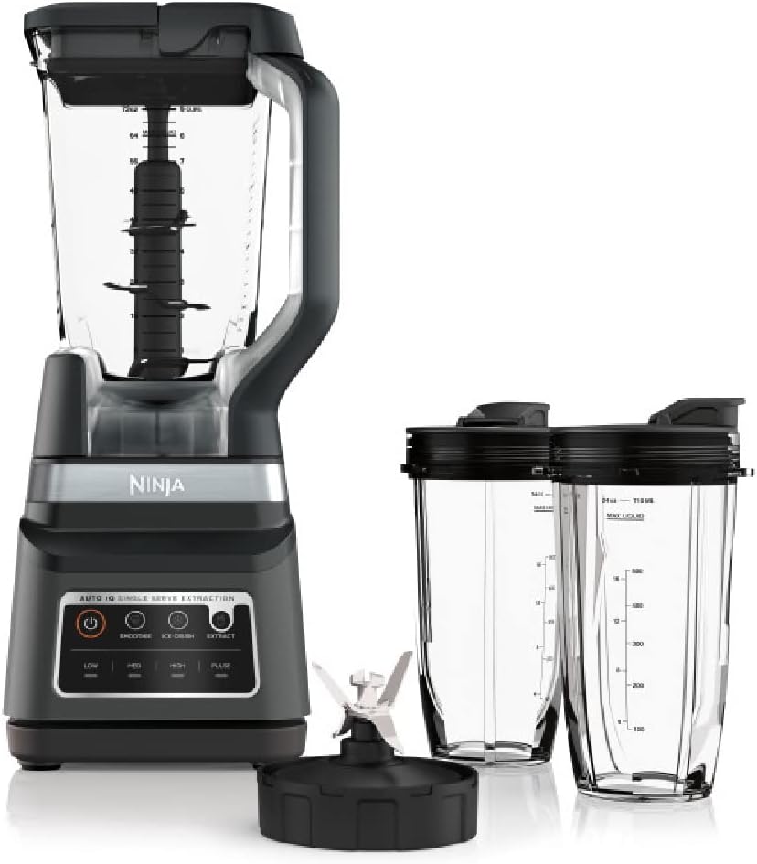Ninja DB751A Pro Plus DUO Blender - 1400W Auto-IQ with 3 Modes & 72oz Pitcher | Black/Stainless Finish