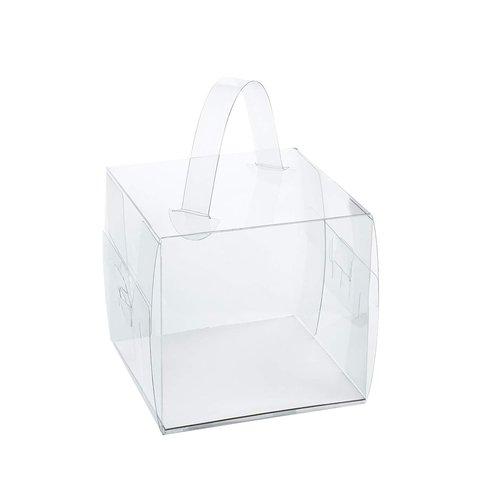 6x6x6in Clear Cake Boxes (20 Pack) - Transparent Bakery Boxes with Handles,5in 6in mini cake boxes for Cupcakes, Donuts & Party Treats - Clear gift boxes for Birthdays, Baby Showers & Gift Packaging