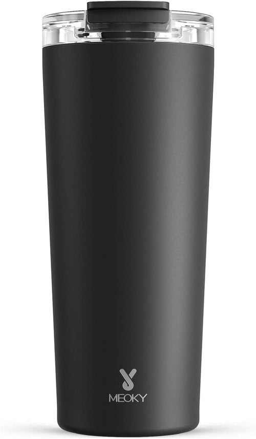 Meoky 24 oz Stainless Steel Travel Coffee Mug - Leak-Proof Lid | Insulated for 8 Hours Hot & 24 Hours Cold (Night)
