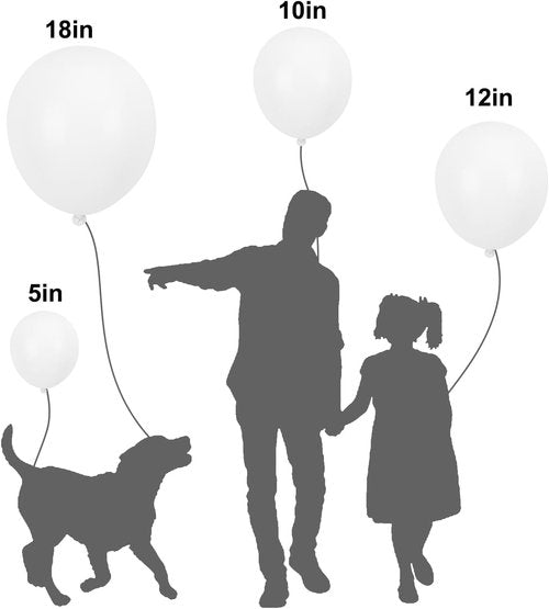 APLANET White Latex Balloons - 150pcs in Various Sizes for Birthday, Wedding, and Baby Shower Decor