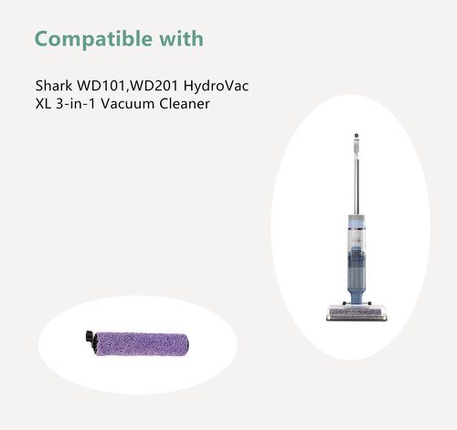 Cherimo Replacement Brush Roller Compatible with Shark WD101,WD201 HydroVac XL 3-in-1 Vacuum Cleaner (Pack of 2)