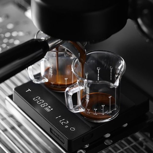 MHW-3BOMBER Espresso Scale with Timer,Small Coffee Scale with Solid-Liquid Detection,Auto Tare Digital Coffee Bean Scale,0.1g Accurate Weighting,2 Mode,Black ES6027B-OS