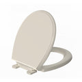 Round Toilet Seat Almond, Toilet Lid 16.5 inch with Soft Close, No Slam,Easy Installation & Release for Bottom Fixing Toilet，Safe PP Material Easy Clean，2 Years Support,B2B Available,Almond