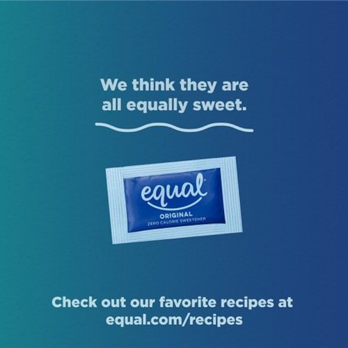 EQUAL 0 Calorie Sweetener - Zero Calorie Sugar Substitute Packets | 500 Count for Guilt-Free Sweetness
