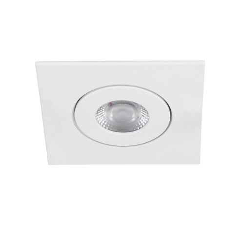 Lotos 2in LED Multiples 1-Light Adjustable Recessed Light 3000K Warm White 6W 530 Lumens IC-Rated Airtight 120V-277V Universal in White