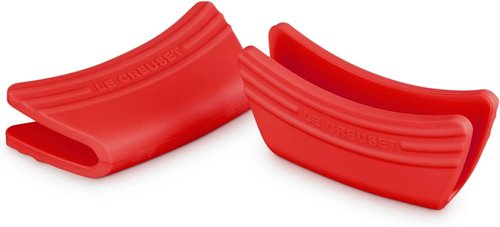 Le Creuset Silicone Handle Grips Set of 2 - 5" x 2.5" Each in Vibrant Cerise Color