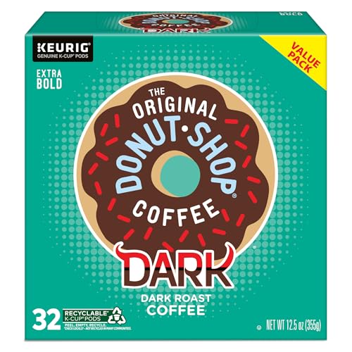 The Original Donut Shop Dark, Keurig Single Serve K-Cup Pods, Dark Roast Coffee Pods, 32 Count