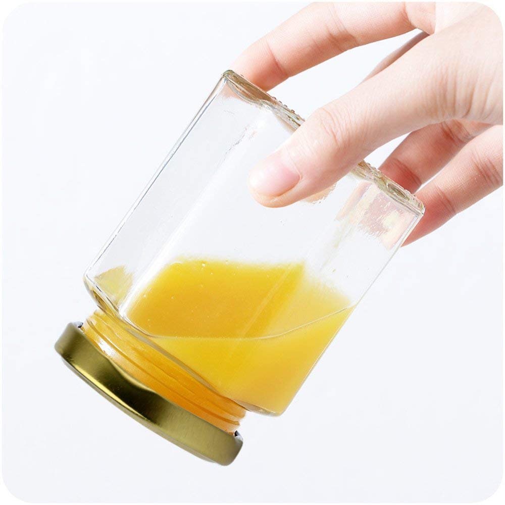 Encheng 6 oz Clear Hexagon Jars,Small Glass Honey Jars With Lids(Golden),Mason Jars For Herbs,Foods,Jams,Liquid, Canning Jars Spice Jar For Storage 25 Pack