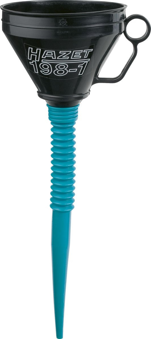 HAZET Funnel 198-1 I Filling Funnel with Flexible Hose I 40.57 Ounces Filling Capacity I Filling Vehicle Tanks and Canisters Effortlessly with Ad-Blue, Diesel and Gasoline, Oil and Other Liquids