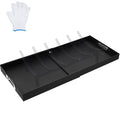 MYFIREPLACEDIRECT 2 Piece Adjustable Ash Tray Pan | Expandable Fireplace Pan With Handles for Up to 31" Grate, Rectangle Galvanized Steel Sturdy Tray, Black