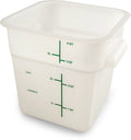 Carlisle FoodService Products Squares Square Food Storage Container with Stackable Design for Catering, Buffets, Restaurants, Plastic, 4 Quarts, White
