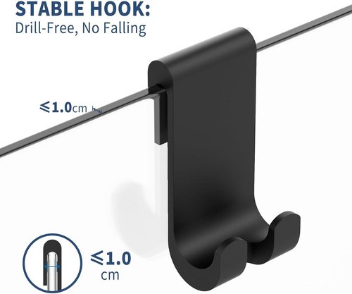 Ecooe Silicone Shower Squeegee - 13" Glass Cleaner Wiper with Stainless Steel Core | Black for Home & Car