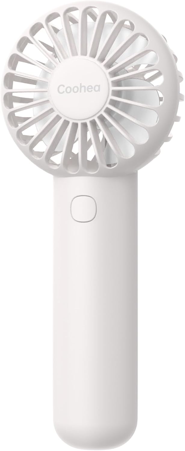 Skiennix Mini Handheld Fan - USB Rechargeable, 3 Speed Portable Design for Travel & Makeup - White