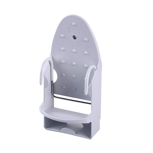 Ironing Board Hanger Wall Mount Electric Iron Holder Household Bathroom Shelf Holder Rack Electric Iron Holder - for Max 5.3 inch Width(White)