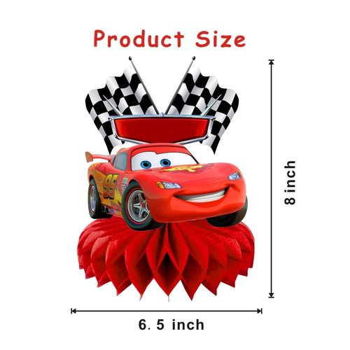 8Pcs Cars Table Centerpiece Birthday Party Supplies Double Side Table Decorations for Cars Themed Party Decorations
