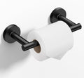 HITSLAM Toilet Paper Holder - Matte Black Double Post Pivoting Design | Durable SS304 Stainless Steel