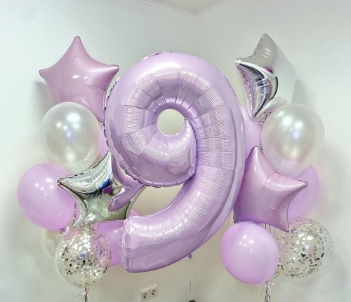 Light Purple Number 40 Birthday Balloons - 40 Inch Large Pastel Mylar Foil Balloons for 40th Anniversary Celebrations