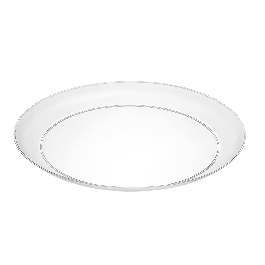 [9'' 240 Pack] 9'' inch Premium Heavy Weight Crystal Clear Classy Disposable hard Plastic Entree plates