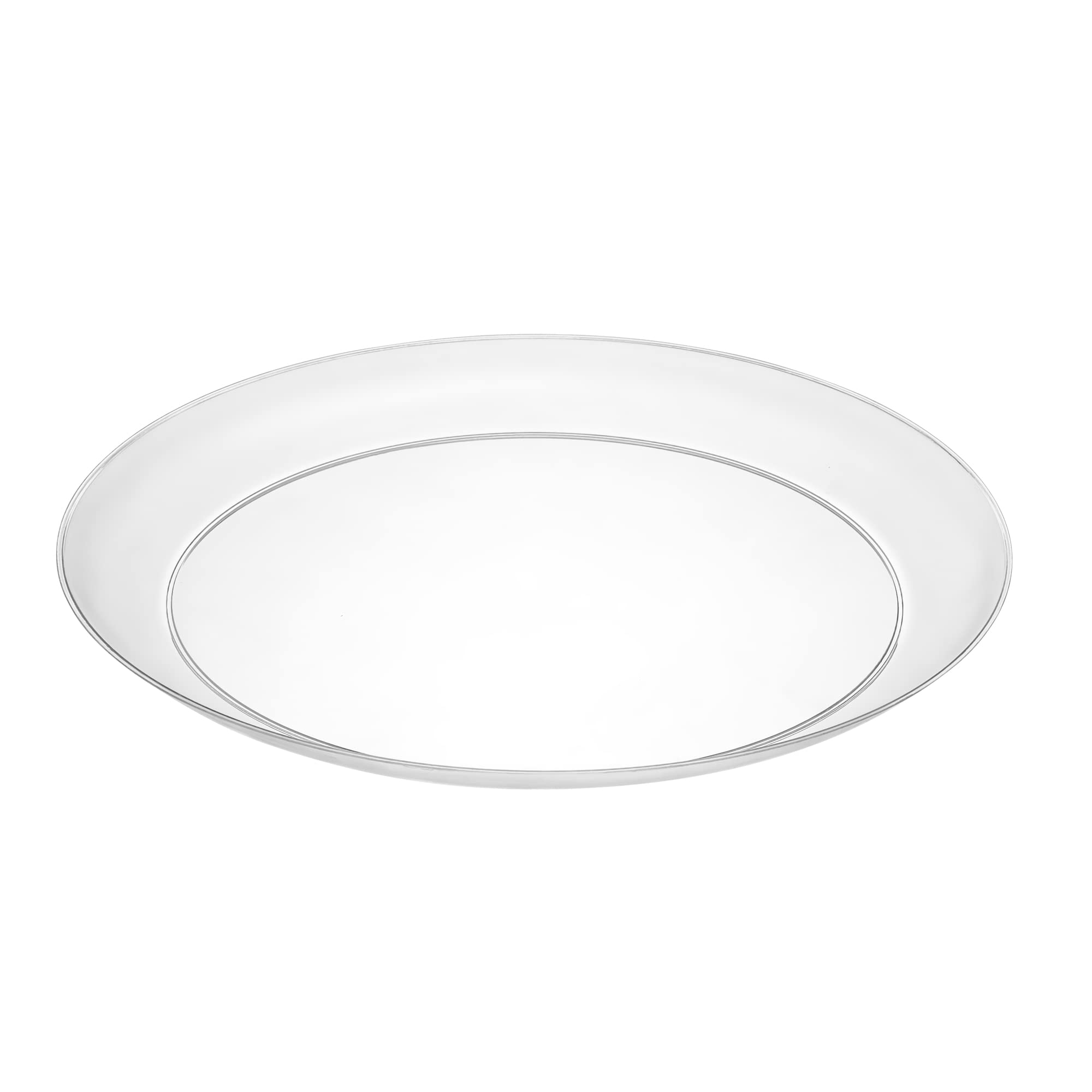 [9'' 240 Pack] 9'' inch Premium Heavy Weight Crystal Clear Classy Disposable hard Plastic Entree plates