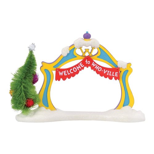Department 56 Dr. Seuss Grinch Village Accessories Who-Ville Archway Figurine, 5.63 Inch, Multicolor