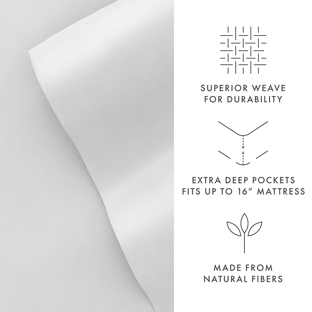 Linen Market - Queen Sheets - Cooling Bed Sheets Set - Deep Pocket Up to 16" - Breathable & Soft Bed Sheets & Pillowcases - Hotel Luxury Silky Soft - Queen Size Bed Sheets Set - 4 Piece, Light Gray