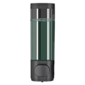 Manual Bathroom Wall Mounted Soap Dispenser, 10oz/300ml Single Black Bathroom Shampoo and Conditioner Dispenser, Clear Plastic Refillable Liquid Lotion Pump Dispenser and Organizer
