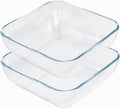 Regine Switzerland 2-Quart Glass Mixing Bowls Set - Durable Tempered Glass | 8-Inch Square Design