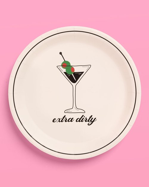 xo, Fetti Martini and Olive Plate Set - 32 Pack | Green Olive, Martini Theme, Cocktail Party Plates, Tini Bit Older, Vegas, Poker