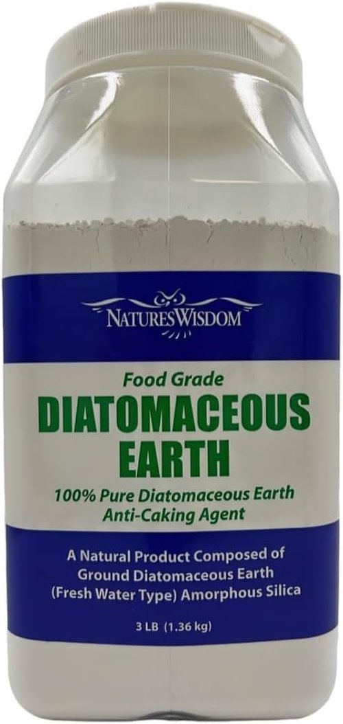 Natures Wisdom Diatomaceous Earth - Food Grade 3 lb Jar for Natural Pest Control & Health Benefits