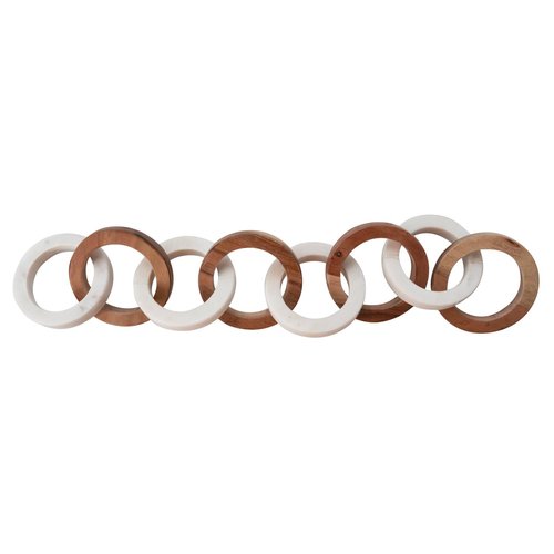 Creative Co-Op Acacia Wood and Marble Chain with 8 Links