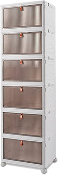 Ergocar Foldable Storage Boxes - Transparent Plastic Organizers with Lid | Stackable, Durable Design for Home & Office