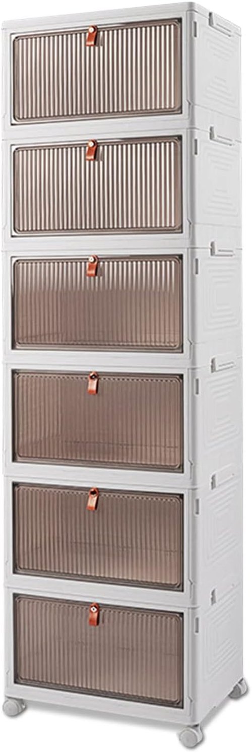 Ergocar Foldable Storage Boxes - Transparent Plastic Organizers with Lid | Stackable, Durable Design for Home & Office