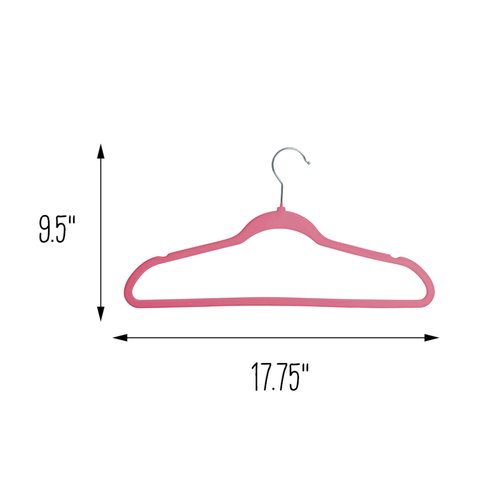 Honey-Can-Do 25-Pack Slim-Profile Non-Slip Velvet Hangers, Pink HNG-09734 Pink