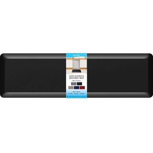 4/5 Inch Thick Kitchen Mat Anti Fatigue Mat Kitchen Rugs Kitchen Decor Non-Slip, Stain & Water Resistant, Kitchen Mats Desk Mat for Kitchen, Office, Workshop, Black, 17'' x 60''
