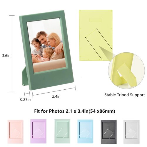 Ukontagood 16 Pack 2x3 Picture Frame for Fujifilm Instax Mini Polaroid Film, 8 Colors Mini Picture Frames with Stand, 3 Inch Polaroid Picture Frame for Home & Office Tabletop Display