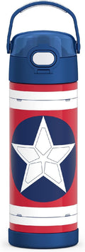 THERMOS FUNTAINER 16 Ounce Stainless Steel Vacuum Insulated Bottle - Captain America Design